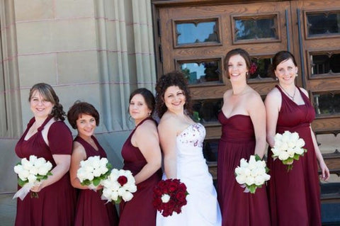 wine bridesmaid dresses